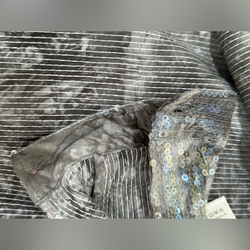 Pilcro Metallic Sequin Blouse in Silver and Black - Picture 13 of 14
